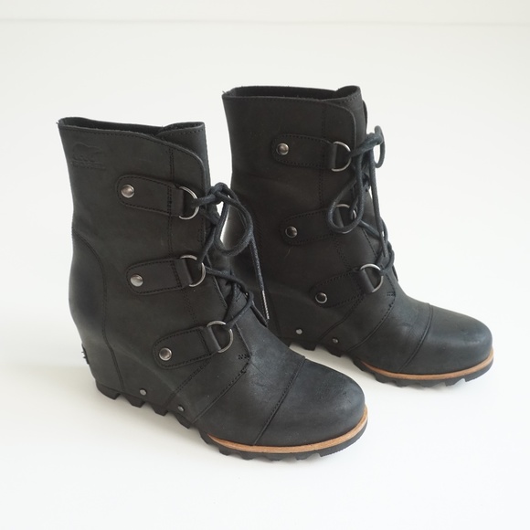 Sorel Shoes - Sorel Black Joan of Actic Wedge Winter Boot Sz 7.5